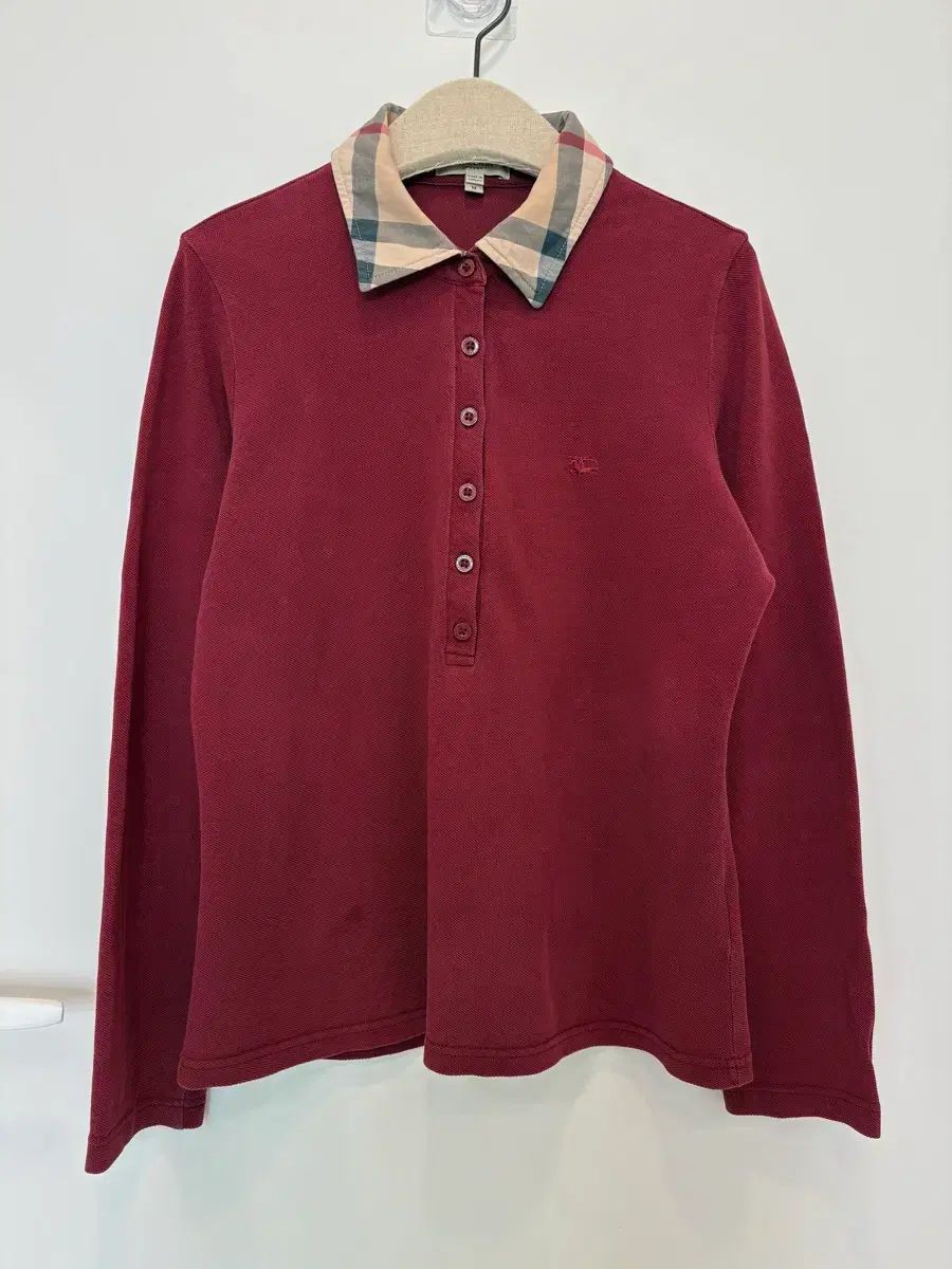 正規品))) バーバリー カラーネック 長袖 Tシャツ レディース Mサイズ/55（細身66サイズ）