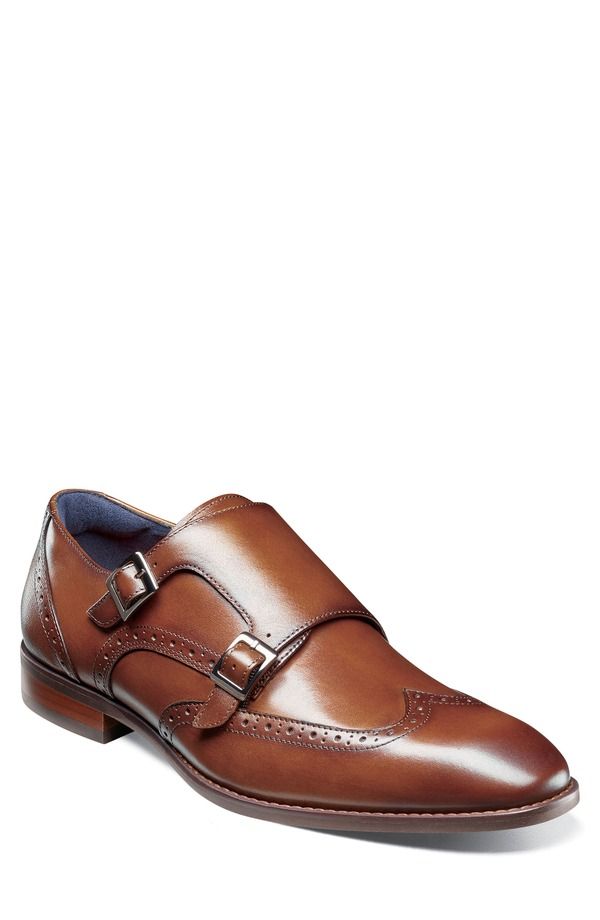 ステイシーアダムス メンズ シューズ モンクストラップ ウィングチップ モンク Stacy Adams Karson Wingtip Double Monk Strap Shoe Cognac