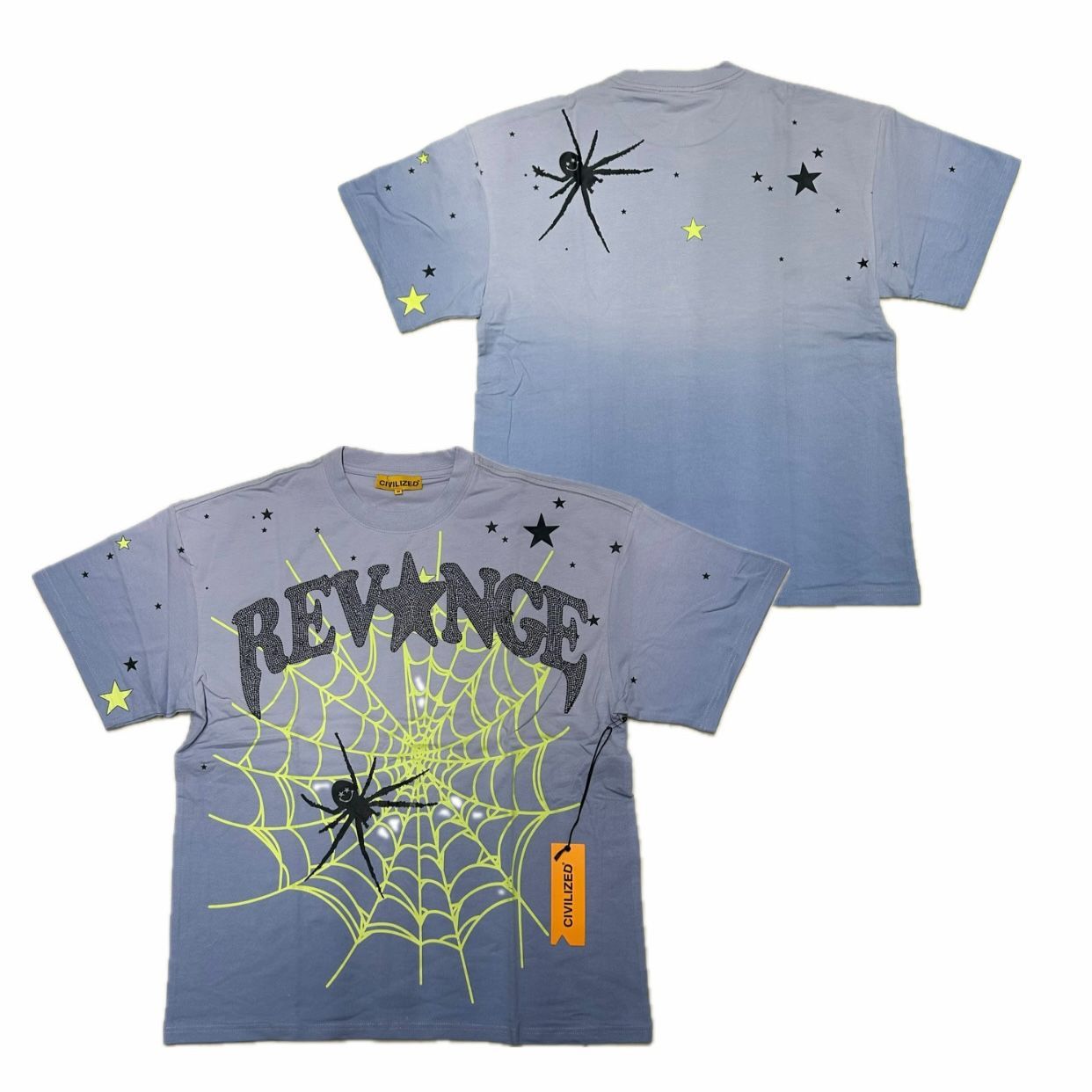 米国発 Civilized シヴィライズド Revenge T-Shirts リベンジ スパイダー 半袖 Tシャツ ラベンダー (CropT52)