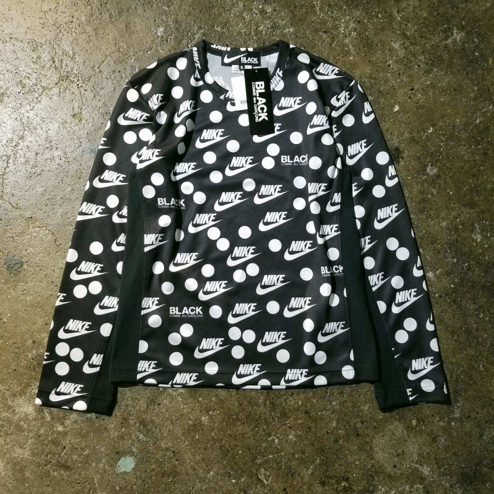 BLACK COMME des GARCONS 19aw × NIKE エステルカットソー 総柄 S ブラックコムデギャルソン ナイキ 2019aw AD2019