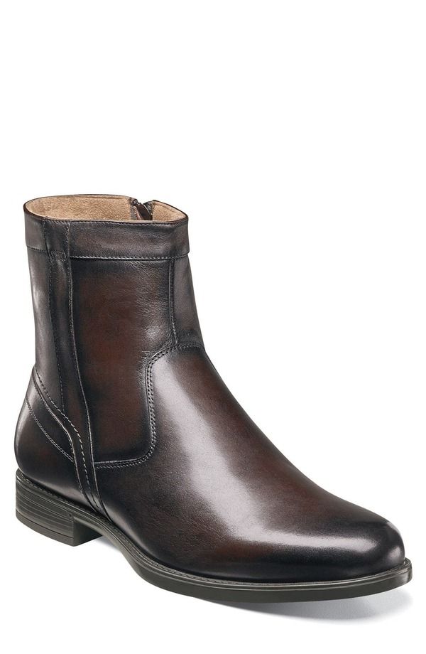 フローシャイム メンズ シューズ ブーツ・レインブーツ Florsheim Midtown Zip Boot Brown Leather ブラウン