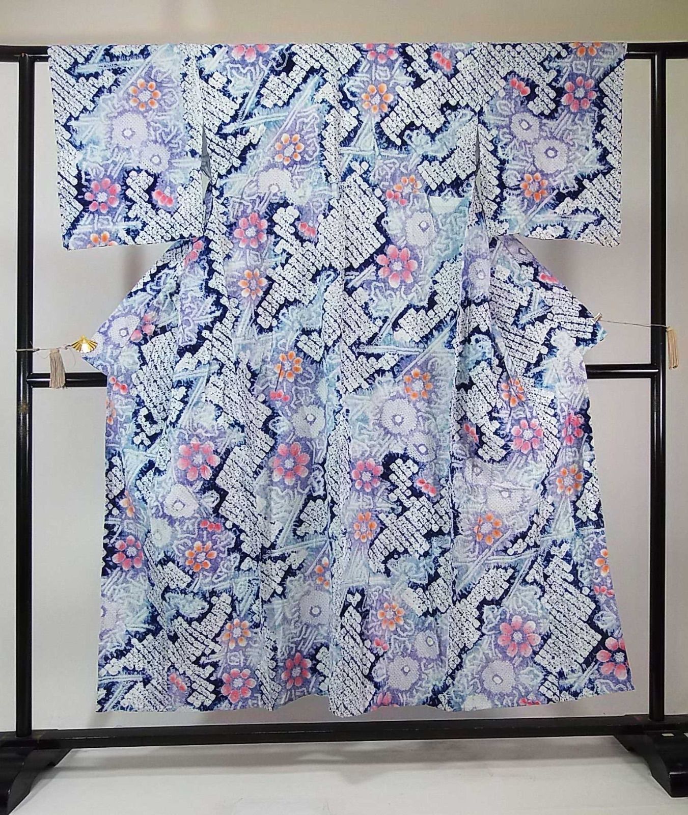 豪華総絞り 花文様 有松絞り浴衣 藍染 夏着物 - メルカリ