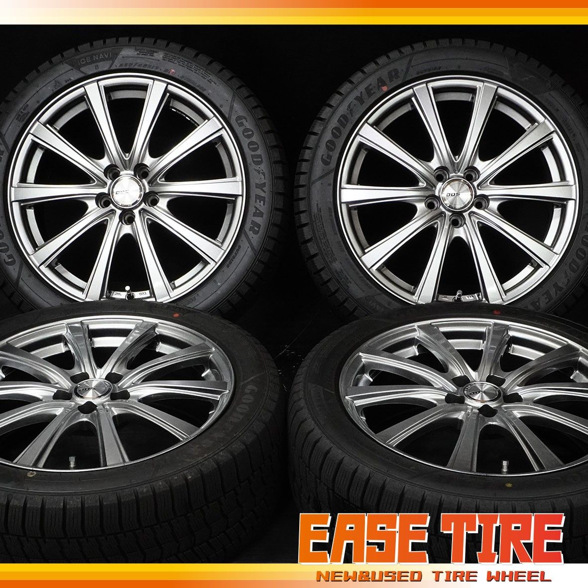 25年製 バリ山 グッドイヤー アイスナビ8 225/45R17 BADX D.O.S 7J +48 100 5H プリウス カローラスポーツ 86 BRZ インプレッサ 4本 48,000円
