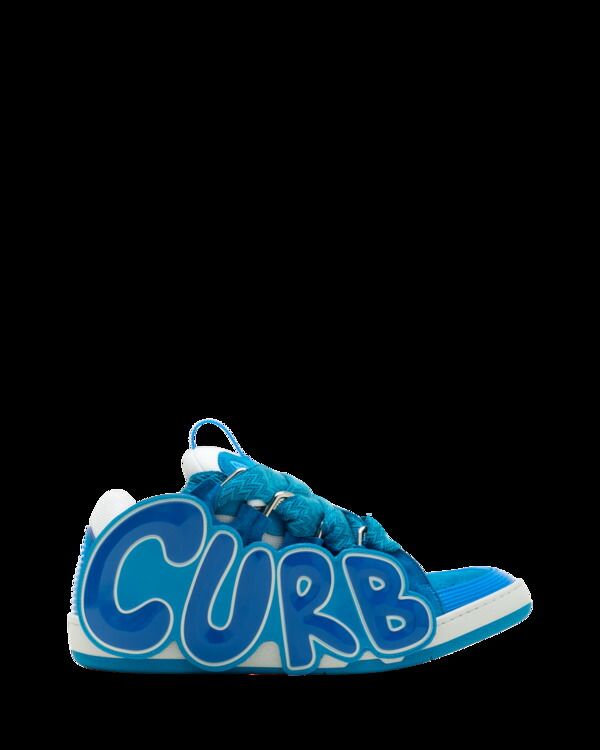 ランバン レディース シューズ スニーカー レザー Lanvin Curb Patch Sneakers In Leather Blue ブルー