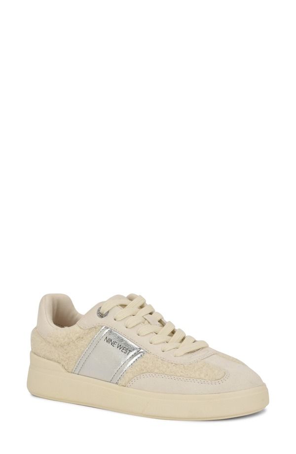 ナインウェスト レディース シューズ スニーカー Nine West Linehan Faux Shearling Sneaker Ivory アイボリー