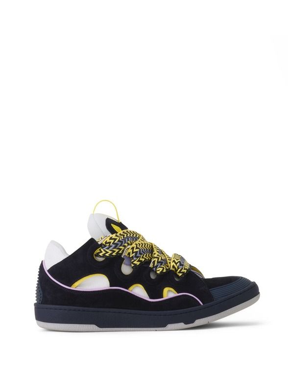 ランバン レディース シューズ スニーカー レザー Lanvin Curb Leather Sneakers Navy BlueLight Purple ネイビー