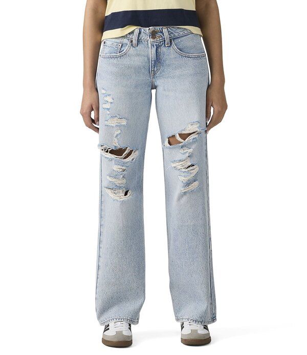 リーバイス レディース ボトムス デニムパンツ ローライズ ジーンズ LevisR Super Low Rise Loose Fit Distressed Jeans Light Pastel Blu