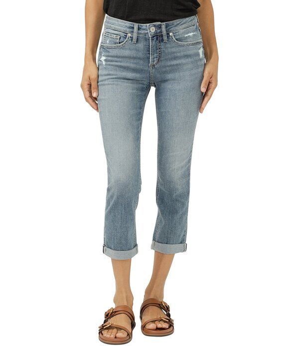 シルバー ジーンズ レディース ボトムス デニムパンツ キャップ Silver Jeans Co Suki Mid Rise Luxe Stretch 235 Inseam Capri Jeans B
