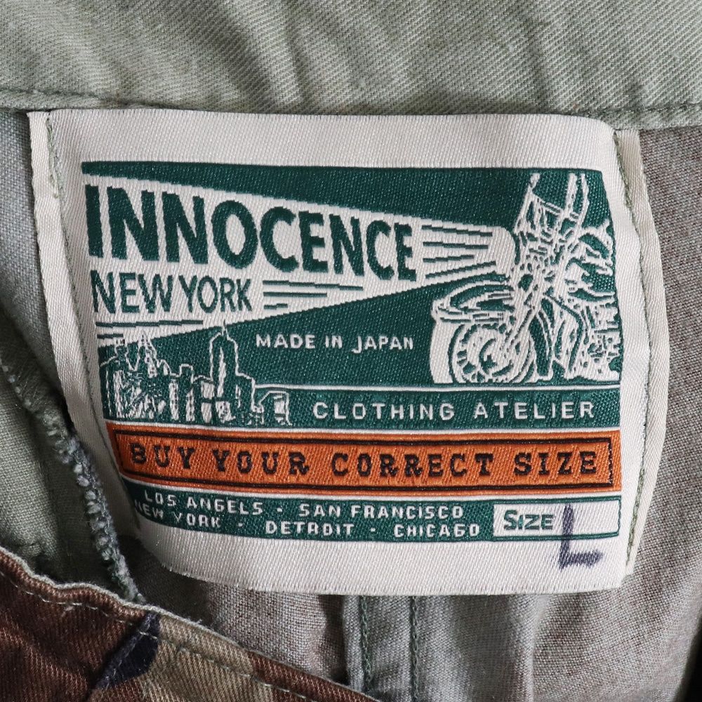 INNOCENCE NY リメイク カモフラカーゴパンツ Lサイズ カーキ - メルカリ