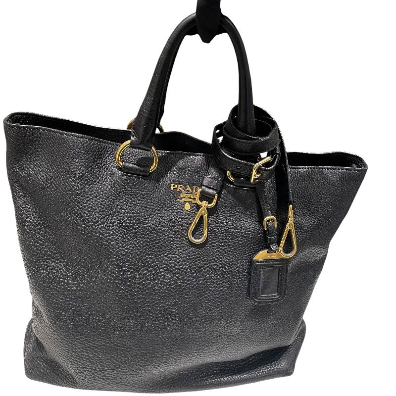 プラダ PRADA ロゴ2WAYトート ブラック レザー レディース トートバッグ