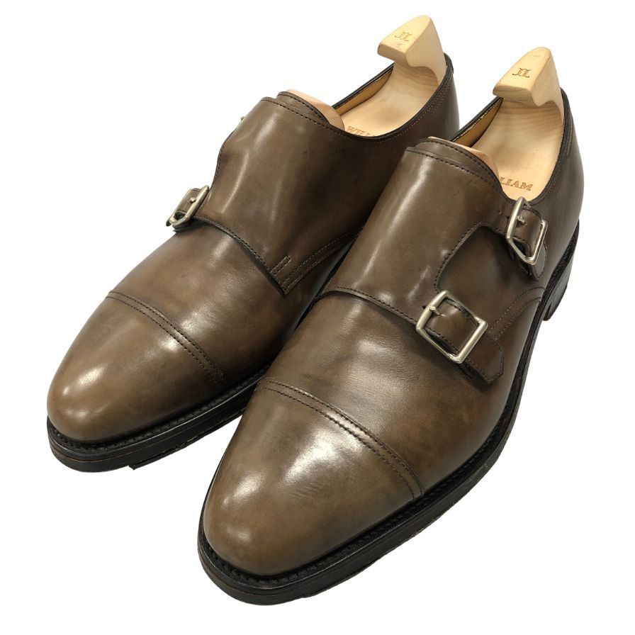 ジョンロブ ダブルモンク ウィリアム カーフ ブラウン UK6.5E メンズ JOHN LOBB WILLIAM ビジネスシューズ 約25.0cm【LA】