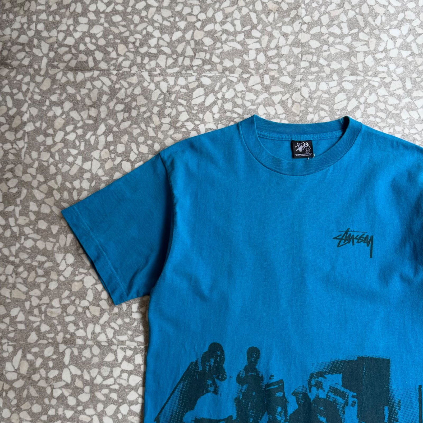 [ Archive アーカイブ Y2K ] STUSSY / 00’s graphic T-shirt size M オールドステューシー　DJ グラフィック　半袖Tシャツ　ストリート　シャドー ショーンフォント