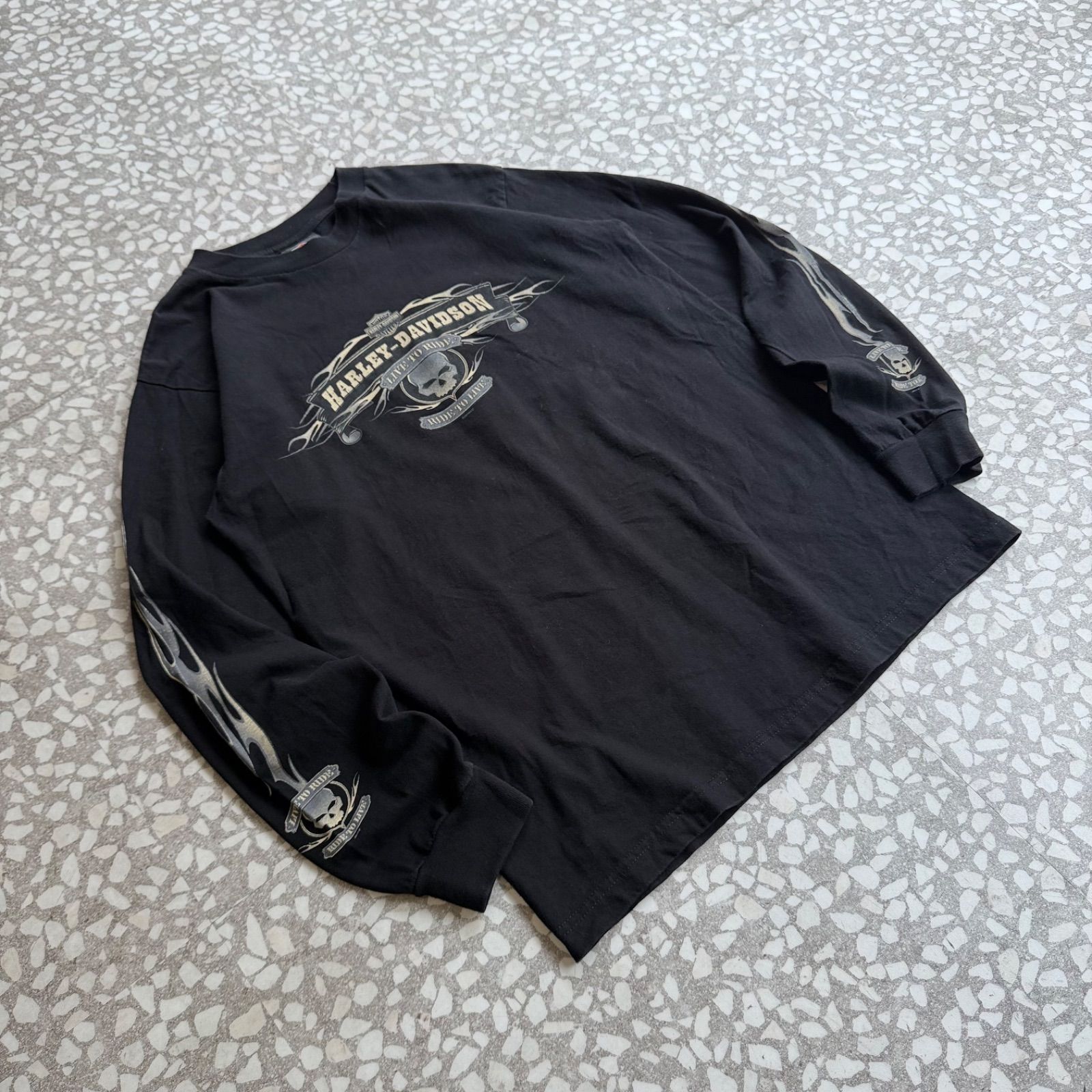 Harley-ハーレーダビッドソン y2k 長袖 Ｔシャツ L Archive アーカイブ Y2K ] HARLEY-DAVIDSON / 00's usa製 flame ls