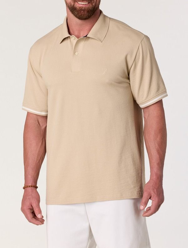 ナウティカ メンズ トップス ポロシャツ トール Nautica Big Tall Compact Seersucker Polo Shirt Mushroom