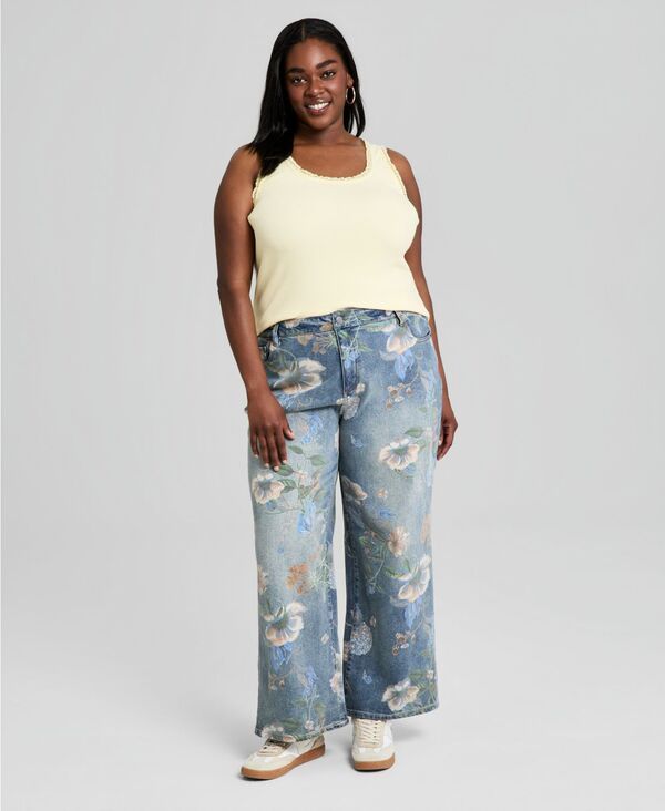 アンドノウディス レディース ボトムス デニムパンツ フラワー柄 ジーンズ フラワー And Now This Womens High Rise Floral Jeans Denim Wash デニム