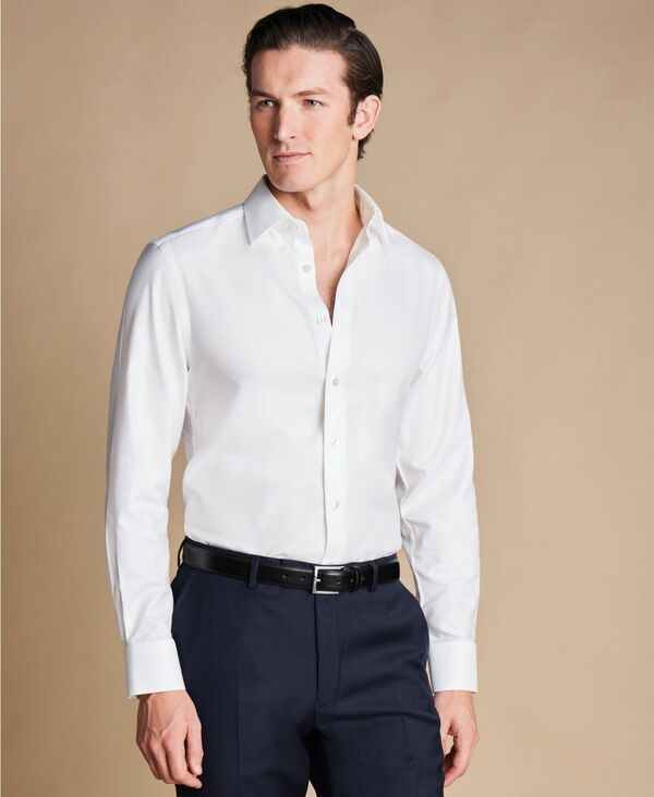 チャールズティリット メンズ トップス シャツ Charles Tyrwhitt MenslimFit NonIron Solidresshirt White ホワイト