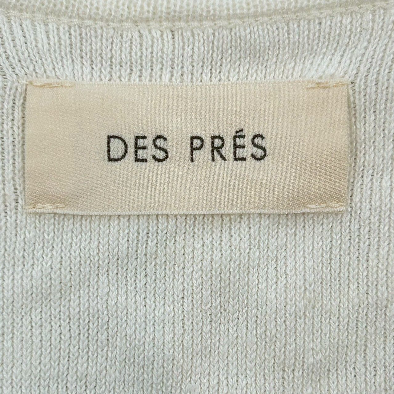 DES PRES デプレ リネンファブリックコンビロングジレ Vネック ノー