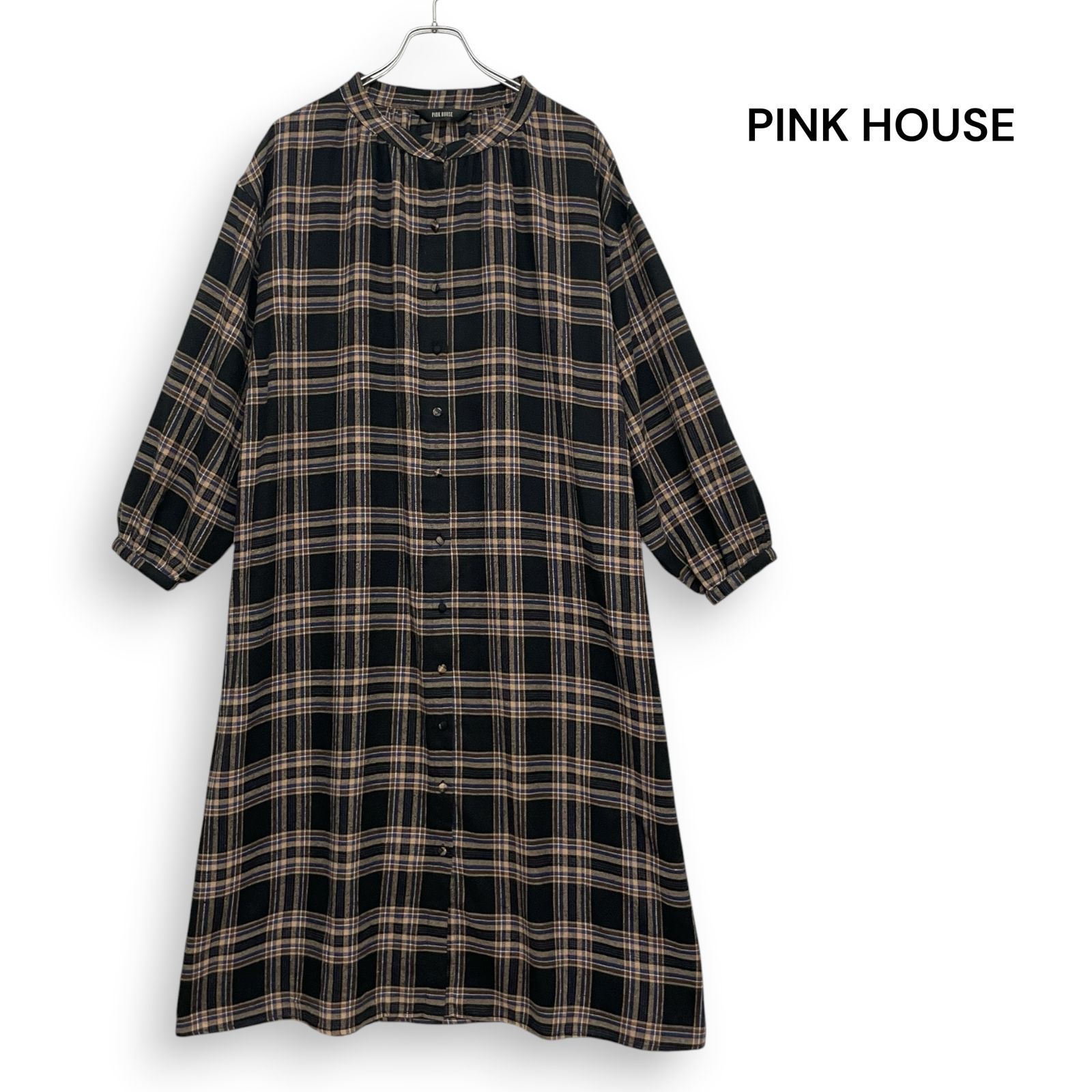 PINK HOUSE ピンクハウス チェック フレア ロング ワンピース - メルカリ