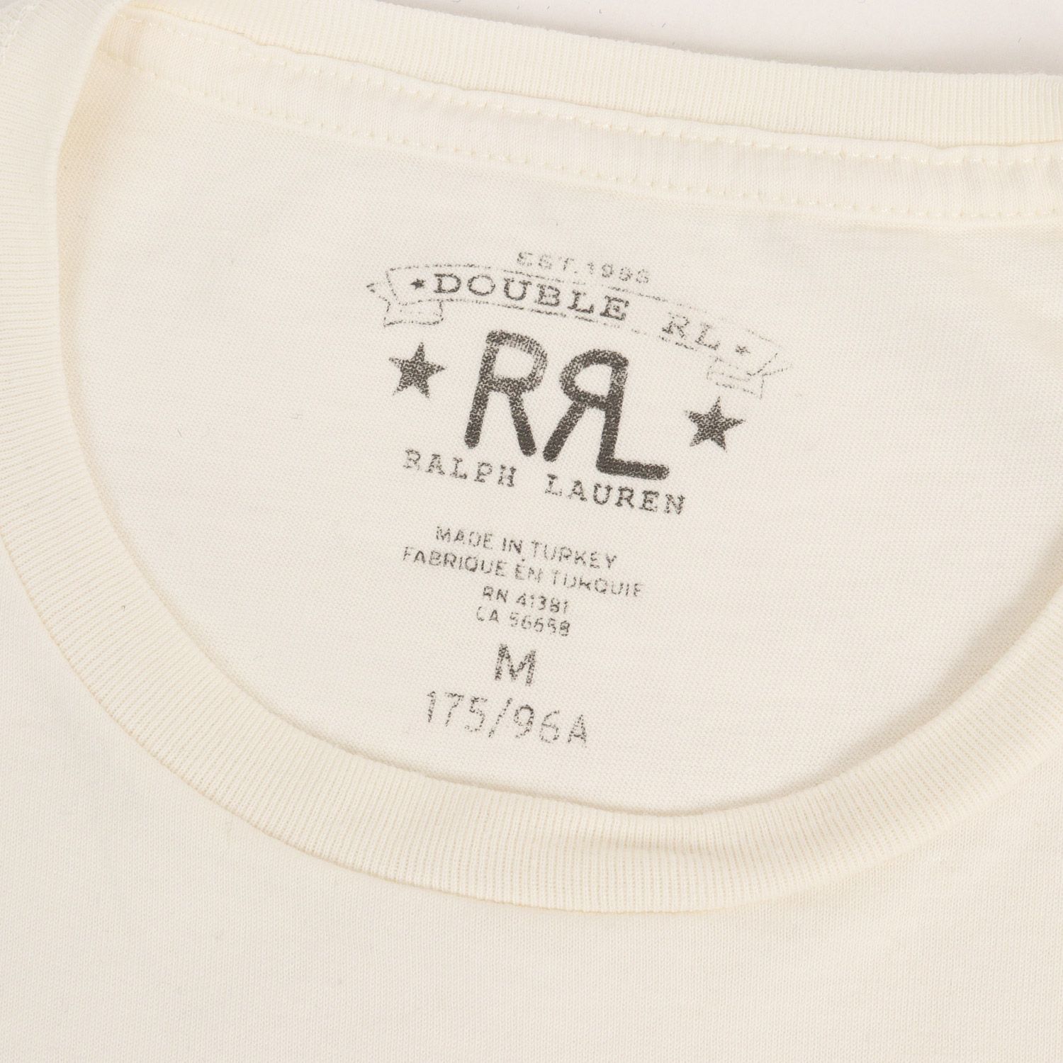 RRL ダブルアールエル Tシャツ オフホワイト 白 サイズ:M トラック 染 