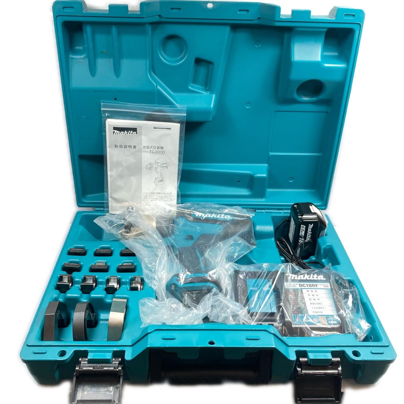 MAKITA マキタ 未使用 18v 充電式圧着機 充電器・充電池1個・ケース付 ※PSEマークあり TC3000DRG ブルー