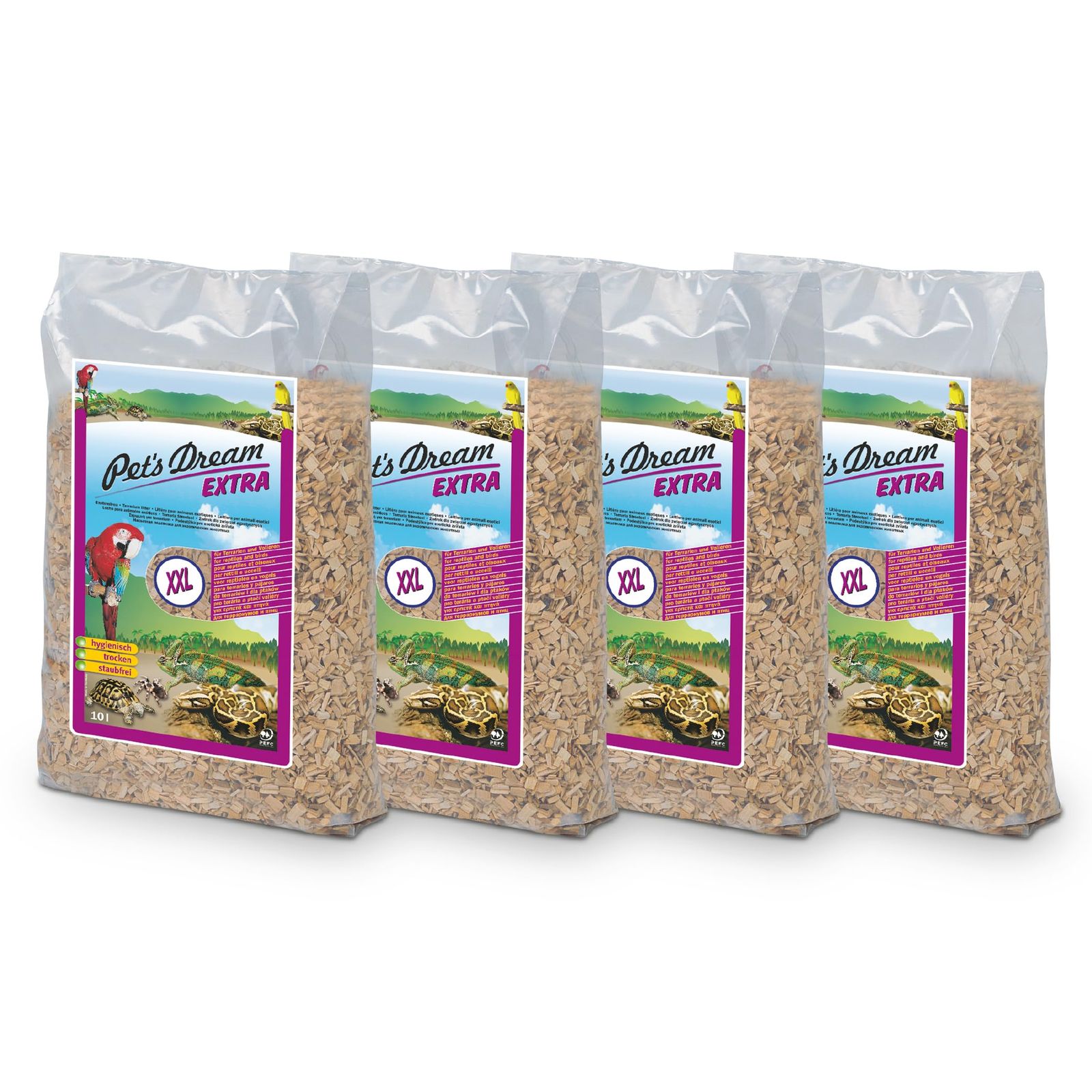 JRS ペッツドリーム エクストラ XXLチップ 10L × 4袋(ケース販売) 鳥・小動物・爬虫類 床材