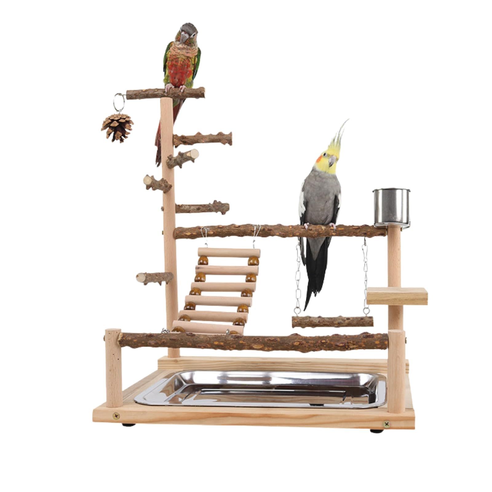 S.T.S.G インコ おもちゃ 止まり木 とまり木 木製 スタンド ブランコ