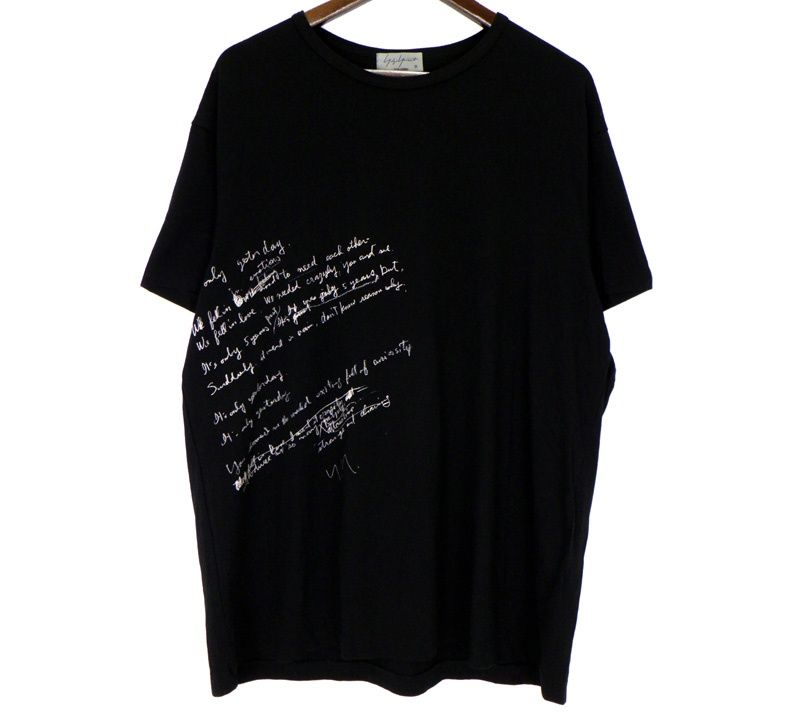 ヨウジヤマモト プールオム Yohji Yamamoto POUR HOMME 19SS 【 HH T36 085 】 英字 メッセージ プリント 半袖 Tシャツ 51039