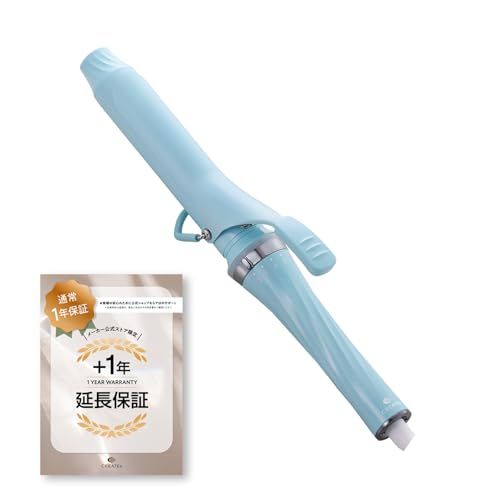 ◆新モデル◆公式ストア＋1年延長保証セット◆クレイツイオン マカロンカールアイロン 32mm ミント（ブルー） 海外兼用 5段階温度設定 カラフルに光る温度表示ランプ アイドルみたいなかわいいの魔法がかかるコテma 869e8bef