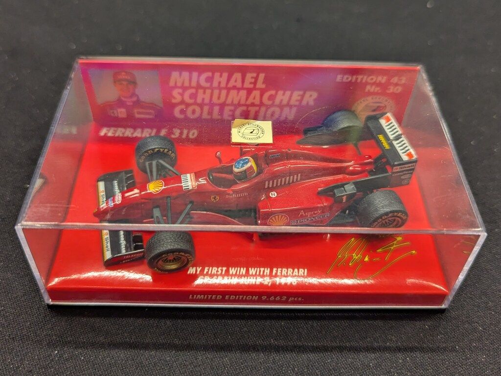 Paul'sModel Art 1/43MICHAEL SCHUMACHER COLLECTION 510 964311 FERRARI F 310 #1/MY FIRST WIN WITH FERRARI GP SPAIN 1996 Nr.30
