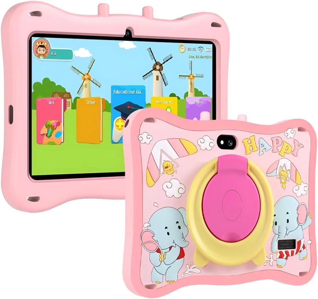 Bvlary Kids20 タブレットケース付 4GB+32GB+1TB拡張 7インチ 6000mAh Type-C充電 8コアCPU 2.4G＆5G WiFi+BT5.2 顔認識/無線投影 YouTube WidevineL1対応/電子書籍/LINE/高齢者