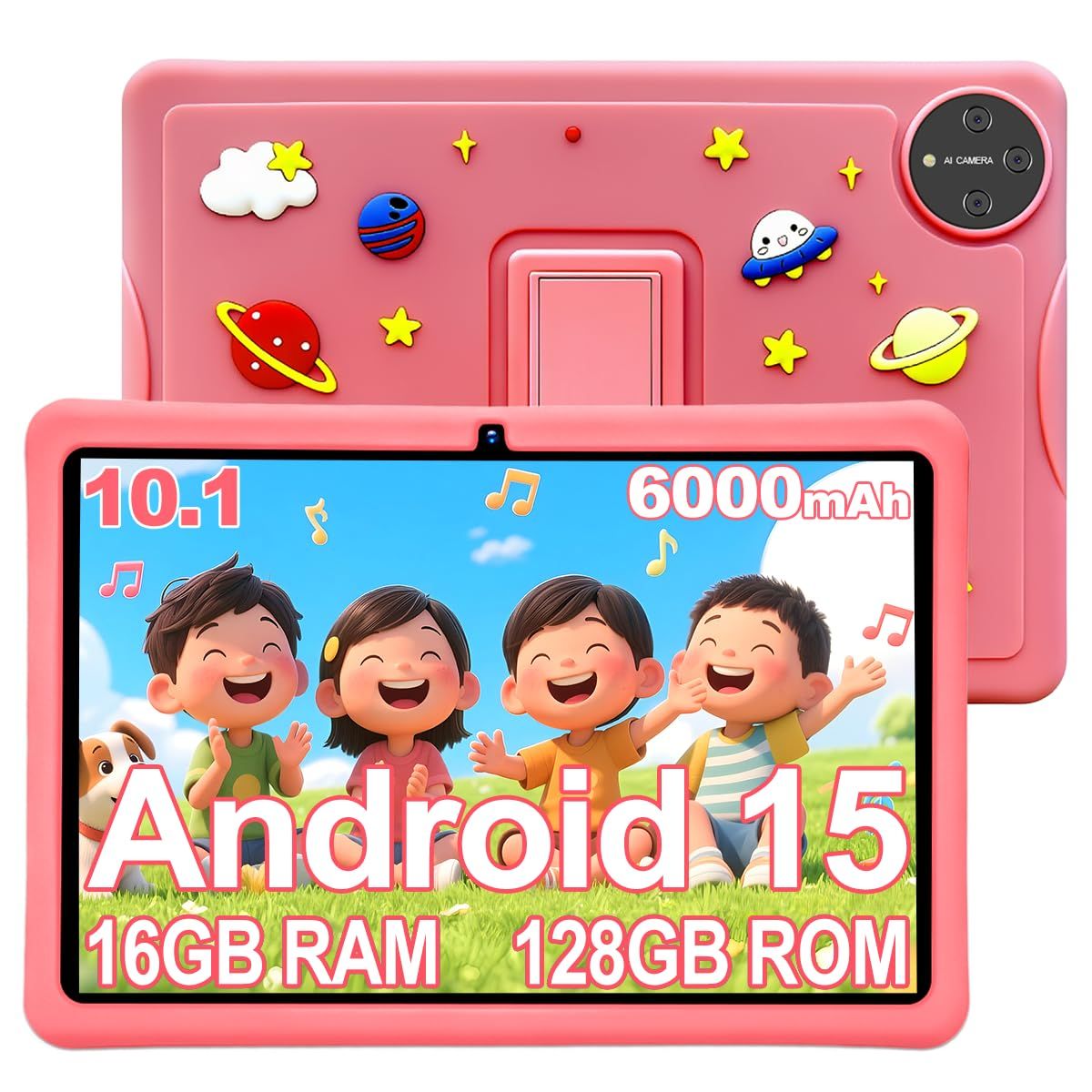 Bvlary Kids20 タブレットケース付 4GB+32GB+1TB拡張 7インチ 6000mAh Type-C充電 8コアCPU 2.4G＆5G WiFi+BT5.2 顔認識/無線投影 YouTube WidevineL1対応/電子書籍/LINE/高齢者