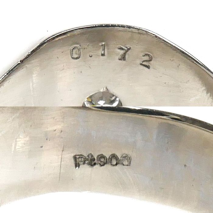 Pt900プラチナ リング・指輪 ダイヤモンド0.172ct 20.5号 14.1g メンズ
