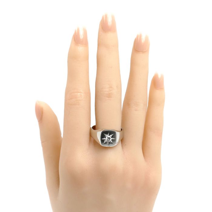 Pt900プラチナ リング・指輪 ダイヤモンド0.172ct 20.5号 14.1g メンズ