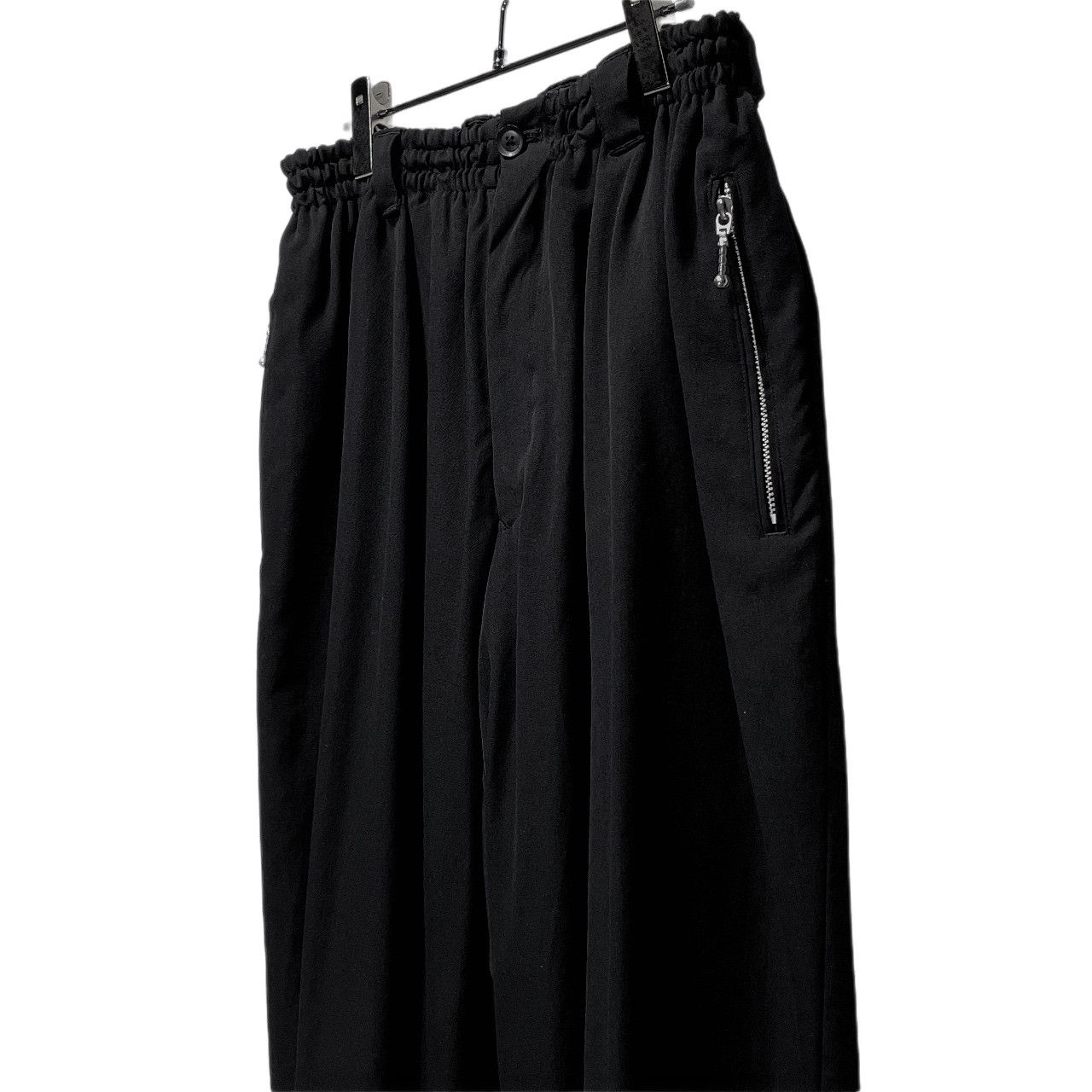 【18ss】ボールファスナー付裾マッキンパンツ　yohjiyamamoto Yohji Yamamoto Pour Homme 18AW ウールギャバジンボールチェーン
