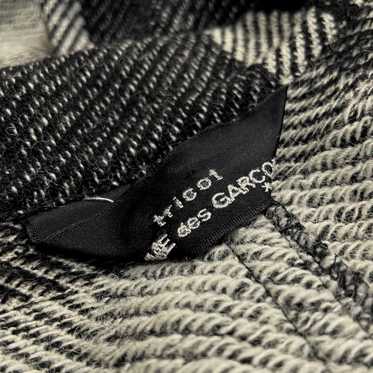 tricot COMME des GARCONS ウールチェックロングコート Archive 80s
