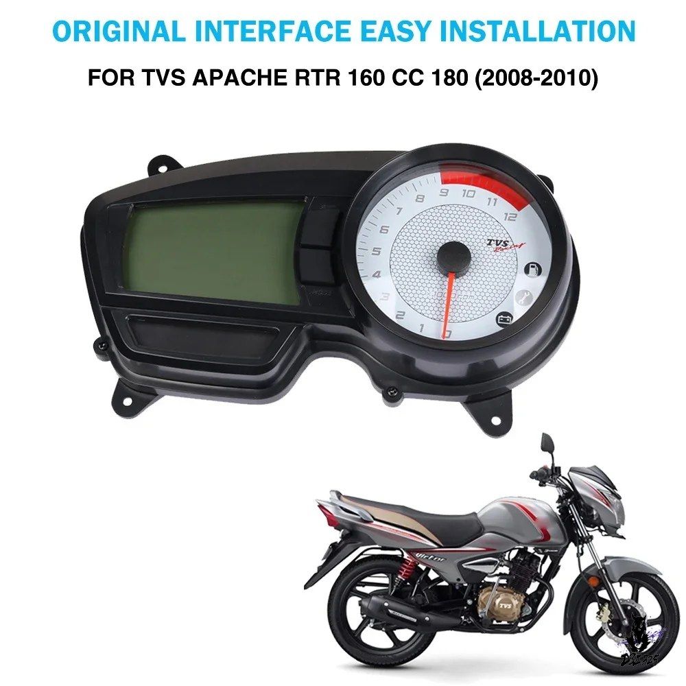 TVS APACHE RTR 160/180cc 用 デジタルオートバイスピードメーター タコメーター 走行距離計