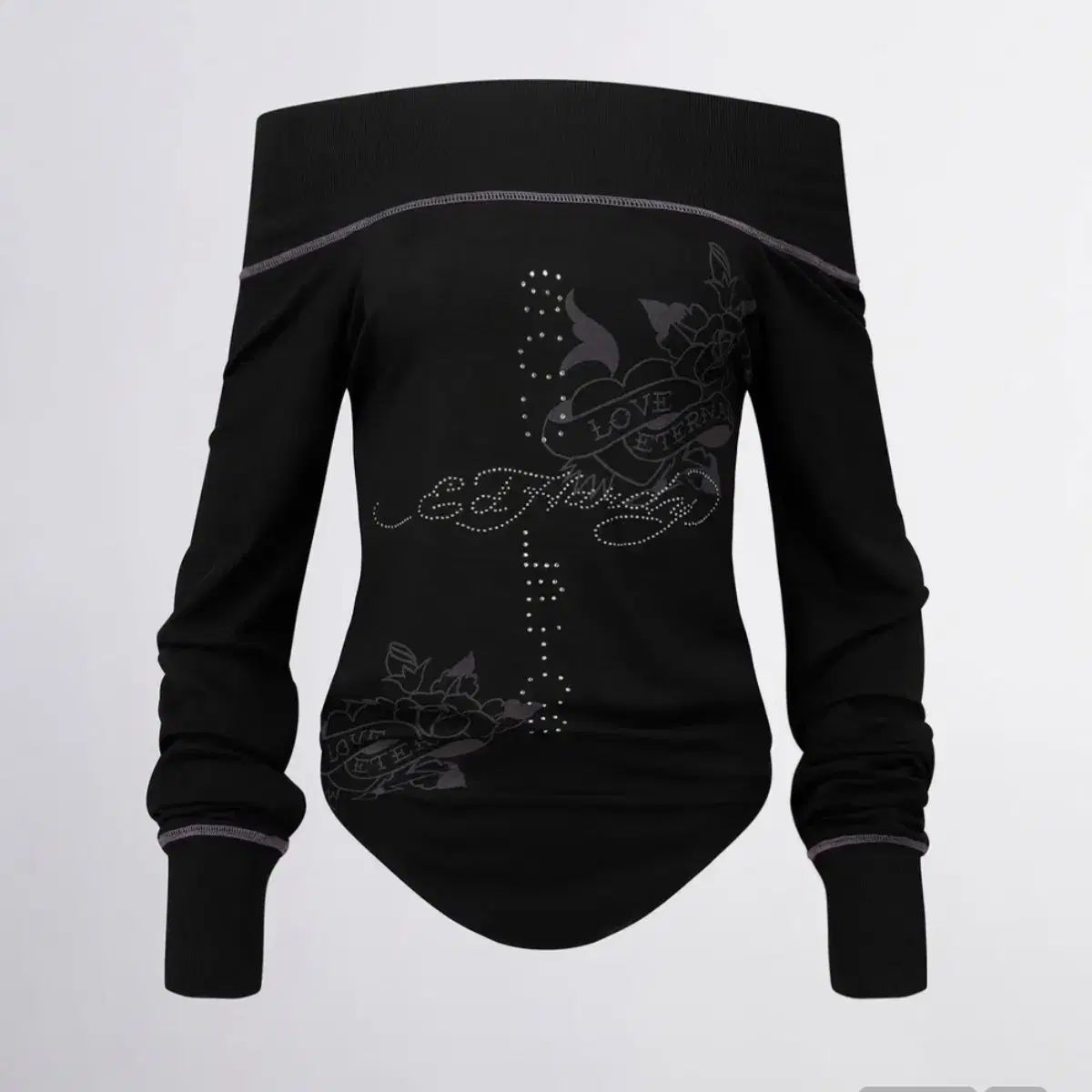 スカルプター Raglan Off-Shoulder Tee Black