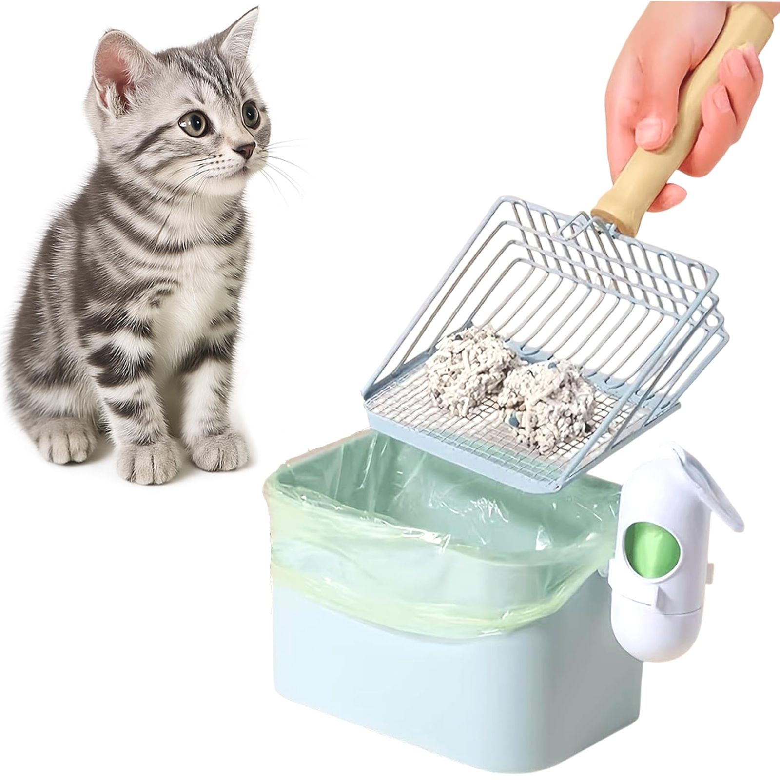 akindou 猫砂スコップ 猫トイレスコップ ステンレス製 と 専用ケース兼