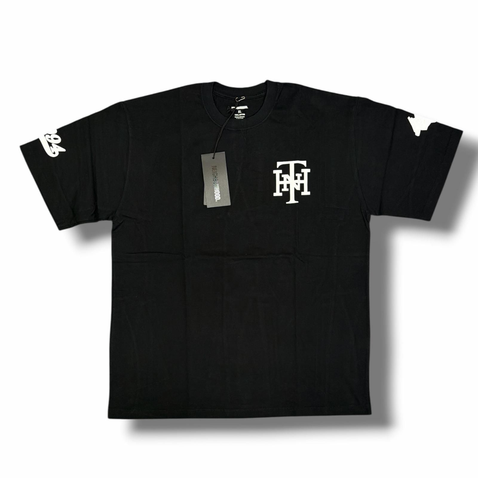 未使用 NEIGHBORHOOD 25AW NH . TEE SS ロゴプリントTシャツ 半袖カットソー ネイバーフッド 252PCNH-ST25S ブラック XL （6416M）