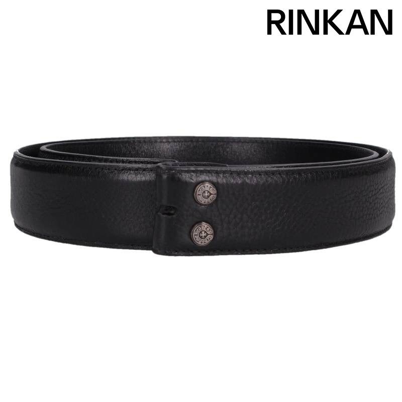 クロムハーツ 1.5 STRAP/1.5inchスクロールレーベルリベッツ レザーベルト メンズ 38インチ