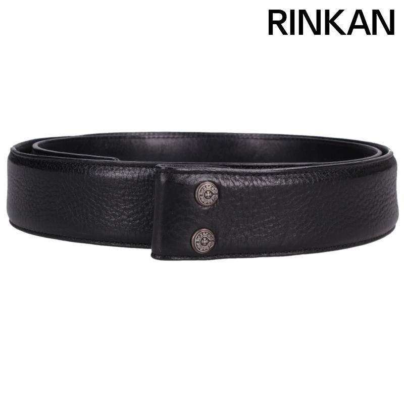 クロムハーツ 1.5 STRAP/1.5inchスクロールレーベルリベッツ レザーベルト メンズ 36インチ