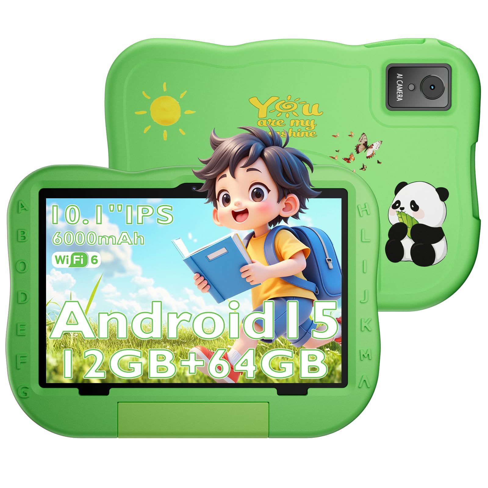 MENTUME P30 キッズタブレット 10インチ Wi-Fiモデル Android 15 子供 タブレット 12GB+64GB Wi-Fi6 6000mAh 子供用タブレット 知育アプリ対応 利用時間制限可能 軽量EVAケース付き 落下防止 誕生日プレゼン