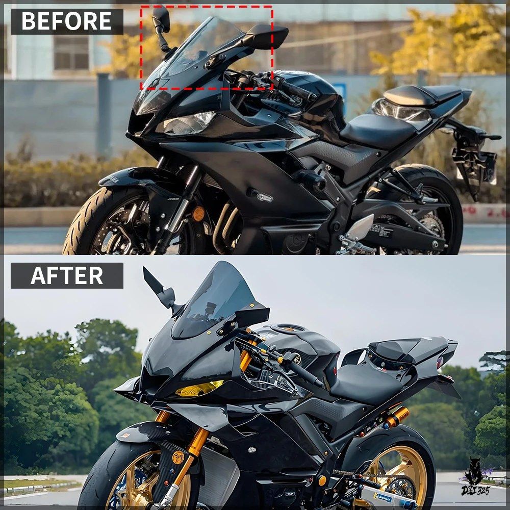 Yamaha YZF-R3 YZF-R25 2019-2026 フロントスクリーン ウインドシールド
