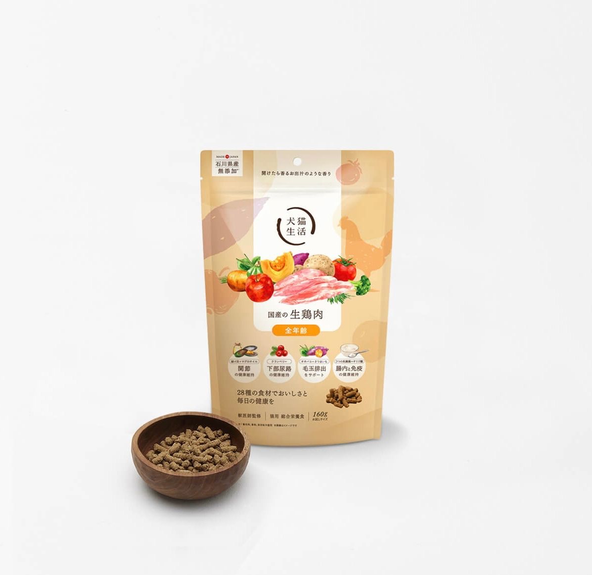 【犬猫生活】生鶏肉・鰹節ドライキャットフード 750g 犬猫生活 ドライフード 猫用 キャットフード 国産の生鶏肉 750g 総合