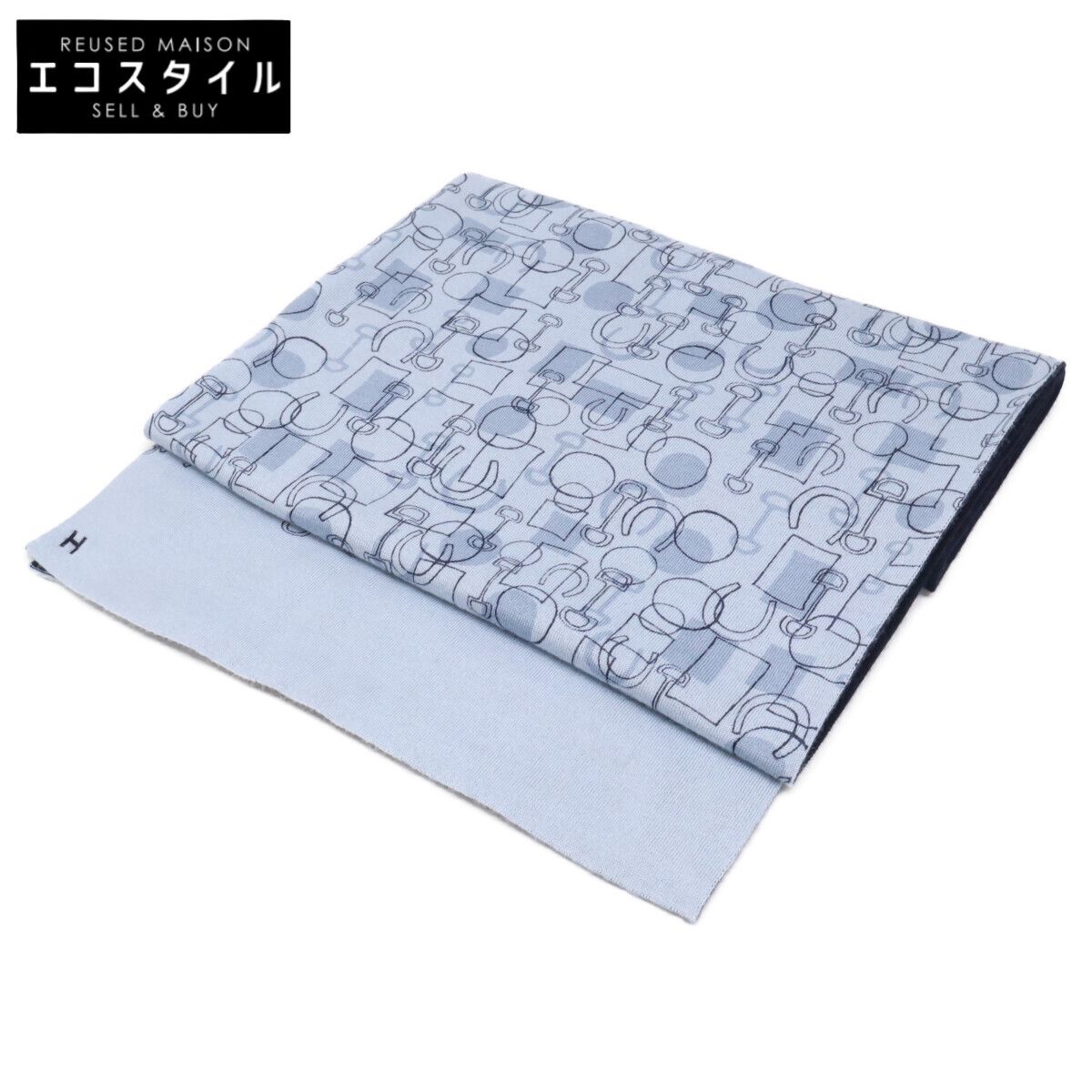 HERMES　エルメス　【美品】総柄 カシミヤｘシルク