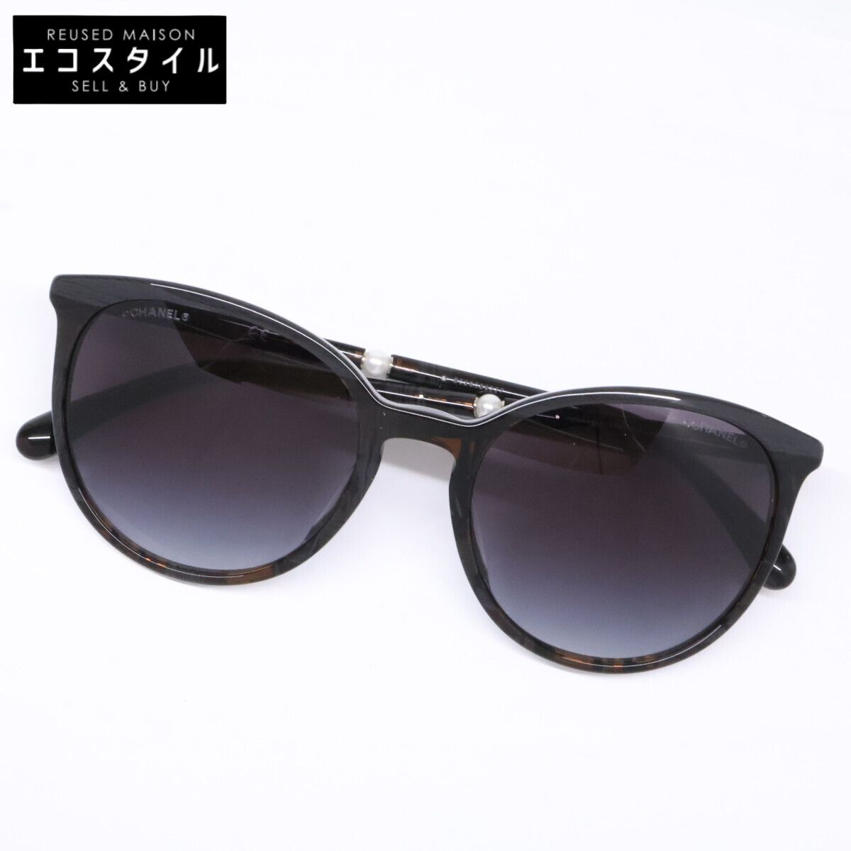 CHANEL　シャネル　5394-H-A c.1667/S6 イミテーションパール キャットアイ ボストンシェイプ　53□19 140