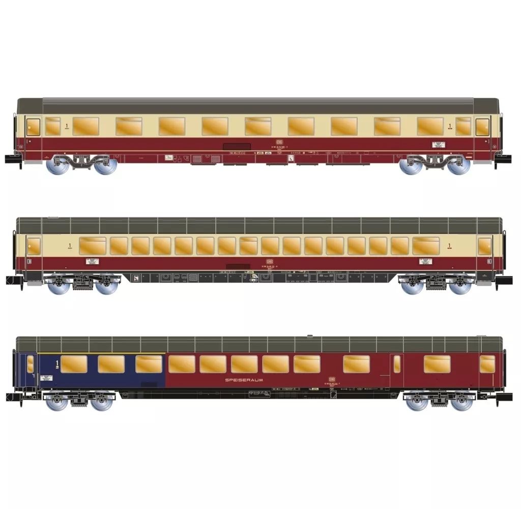 【新品】鉄道模型 1/160 DB. TEE ”Rembrandt”. 3-unit pack restaurant coach + Apmz122 + Avmz207. ep. IV [HN4387]