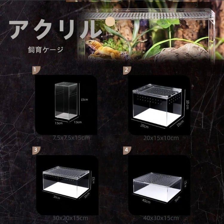 実店舗あり、卸販売 自社製 純アクリル 高品質レプタイルボックス 20