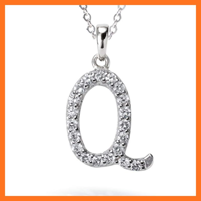 【新品】 [Gift from New York] イニシャル ネックレス Q アルファベット レディース プラチナ 加工 シルバー925 金属アレルギー対応 女性 プレゼント