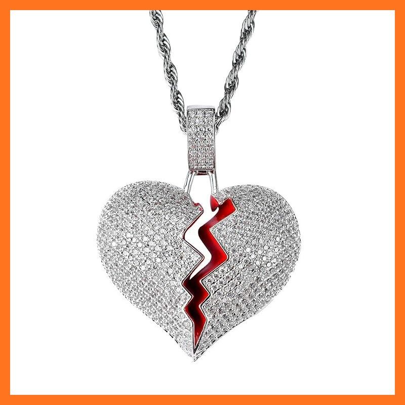 新品】 Necmメンズ ネックレス ジルコニア シルバー heart break